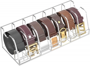 7 Compartments Acrylic Belt Storage Holder 