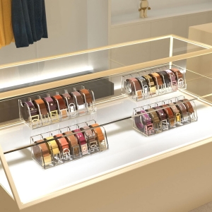 7 Compartments Acrylic Belt Storage Holder 