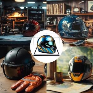 Large Rectangle Acrylic Helmet Showcase 