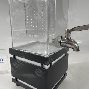Clear custom acrylic beverage dispenser with tap and LED light 