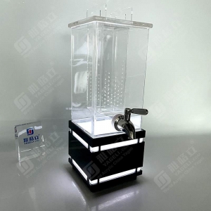 Clear custom acrylic beverage dispenser with tap and LED light 