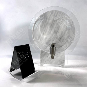White marble acrylic beverage dispenser with ice core 