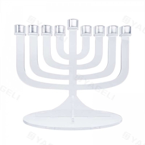 Wholesale acrylic jewish Menorah candle holder 