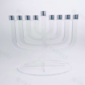 Wholesale acrylic jewish Menorah candle holder 