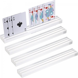 Double Slots Clear Acrylic Playing Card Storage Rack 