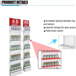 Custom Supermarket 5 Tiers Iron Wire Metal Display Stand 