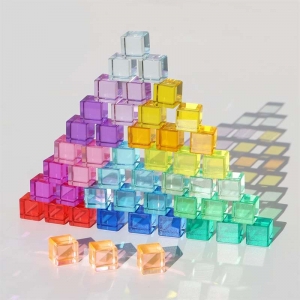 Square 2.5cm rainbow translucent luxury acrylic building blocks 