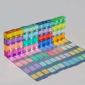 Square 2.5cm rainbow translucent luxury acrylic building blocks 