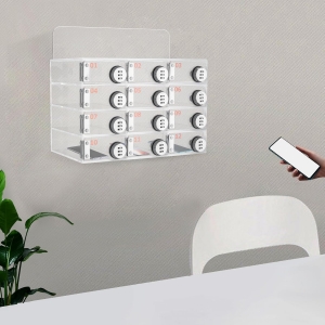 Acrylic Cell Phone Storage Locker with Combination Locks 
