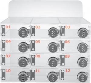 Acrylic Cell Phone Storage Locker with Combination Locks