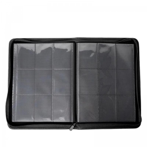 Customized Black 9 Pocket PU trading card toploader binder 