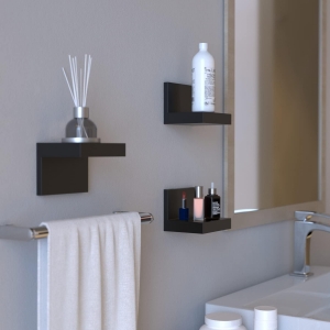 Plastic Black Shelf 4 Inch Display Ledges 