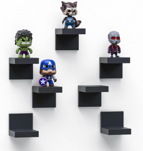 Plastic Black Shelf 4 Inch Display Ledges