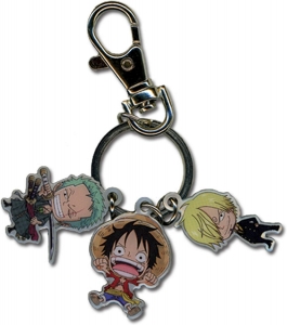 One Piece Luffy, Zoro, Sanji Metal Keychain 