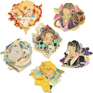anime metal keychain badge set