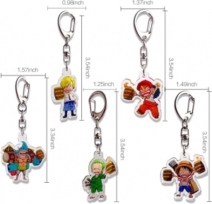 One Piece Luffy, Zoro, Sanji Metal Keychain 