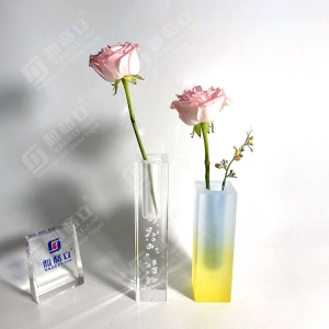 Custom transparent acrylic gradient vase 