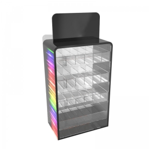 Large tabletop perspex e-cigarette display case with door 