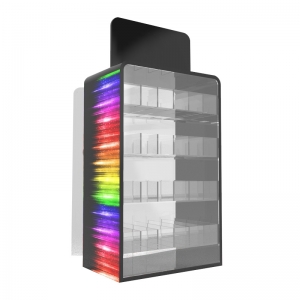 Large tabletop perspex e-cigarette display case with door 