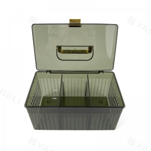 Green plastic sturdy graded card storage box 