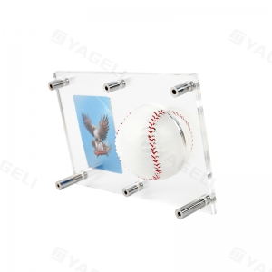 Desktop acrylic sports ball and card display stand 