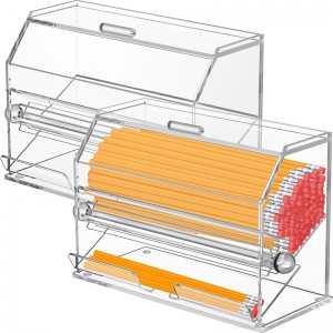clear acrylic straw dispenser box