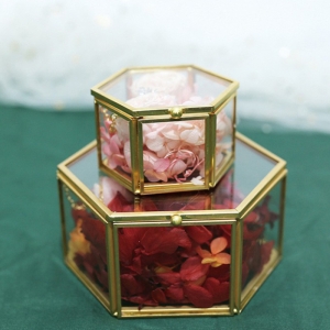 Hexagonal Glass Jewelry Box
