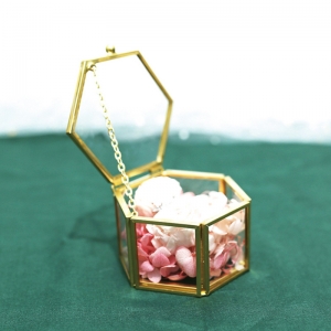 Yageli Customized Hexagonal Glass Jewelry Box 
