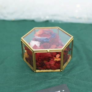 Yageli Customized Hexagonal Glass Jewelry Box 