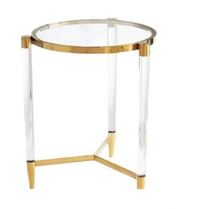 Gold Metal Frame and Acrylic Legs for Living Room