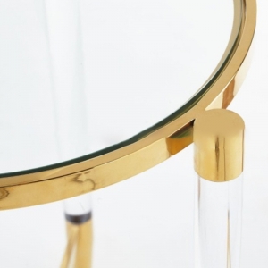 Modern Round Coffee Table with Glass Top 