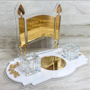 acrylic shabbat candle holder tray