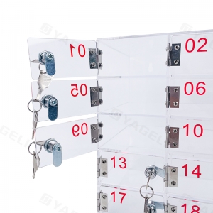 20-Compartment Lockable Acrylic Cell Phone Cabinet 