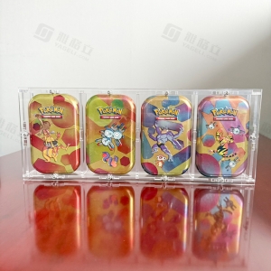 Detachable Acrylic display case for 4 mini tin box 