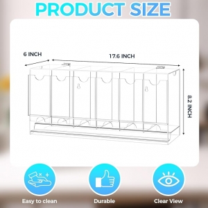 Crystal-Clear 6-Slot Acrylic Collectible Dispenser 