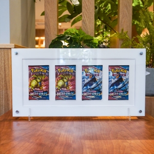 4-Slot Acrylic Booster Pack Protector & Wall/Tabletop Display Frame 