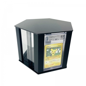 Hexagonal Rotating Acrylic PSA Card Display Case 