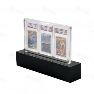 3 slot LED Light Acrylic Display Stands for Graded PSA Cards 