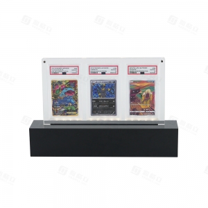 3 slot LED Light Acrylic Display Stands for Graded PSA Cards 