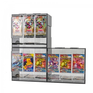 Stackable 3-Slot Black Acrylic Booster Pack Dispenser 