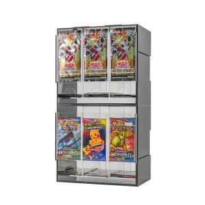 Stackable 3-Slot Black Acrylic Booster Pack Dispenser 