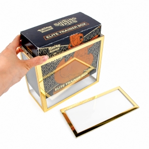 Luxury Gold Mirror Acrylic ETB Box  Magnetic Case 
