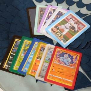Colored Back Toploader for Trading Cards Rigid Card Protector with Reinforced Edges 