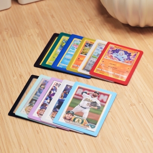 Colored Back Toploader for Trading Cards Rigid Card Protector with Reinforced Edges 