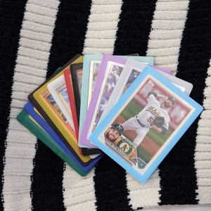 Colored Back Toploader for Trading Cards Rigid Card Protector with Reinforced Edges 