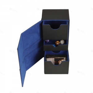 YAGELI PU Leather Deck Box with Dice Holder 