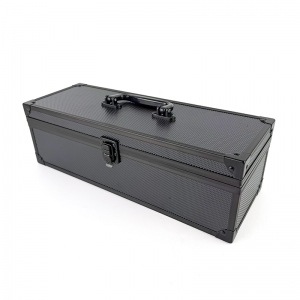 Black Aluminum Trading Card Storage Case for  cards with Toploaders 