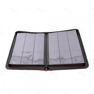 Black PU Leather 9-Pocket Trading Card Binder 