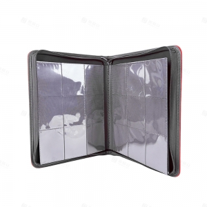 Black PU Leather 9-Pocket Trading Card Binder 