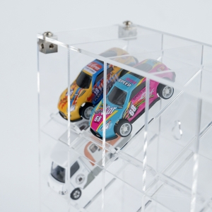 Assemble Acrylic 4-Tier Diecast Car Model Showcase Cabinet with Black Base 
